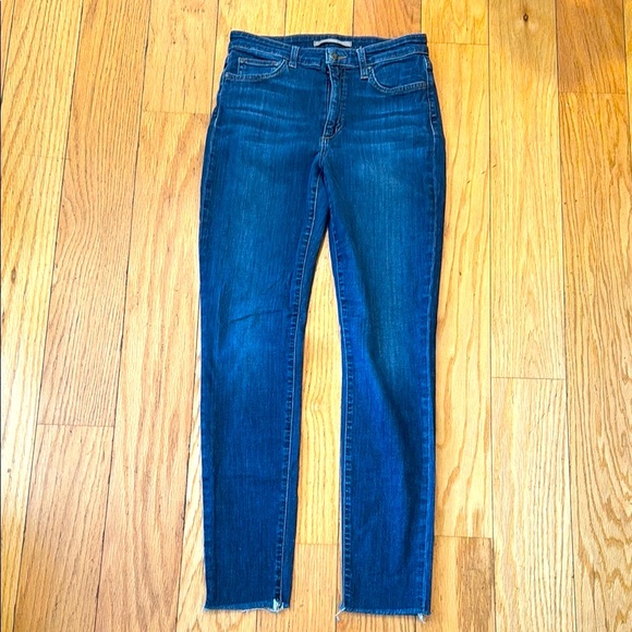 Joe's Jeans Blue Skinny Jeans with Frayed Hem - Picture 1 of 7